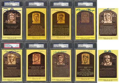 Lot of (171) Cooperstown Hall of Fame Plaque Postcards Signed Collection - All Different Players (PSA/DNA)